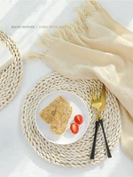 hand woven corn husk mat home life photo background material tabletop photography props food shoot fotografia accessories