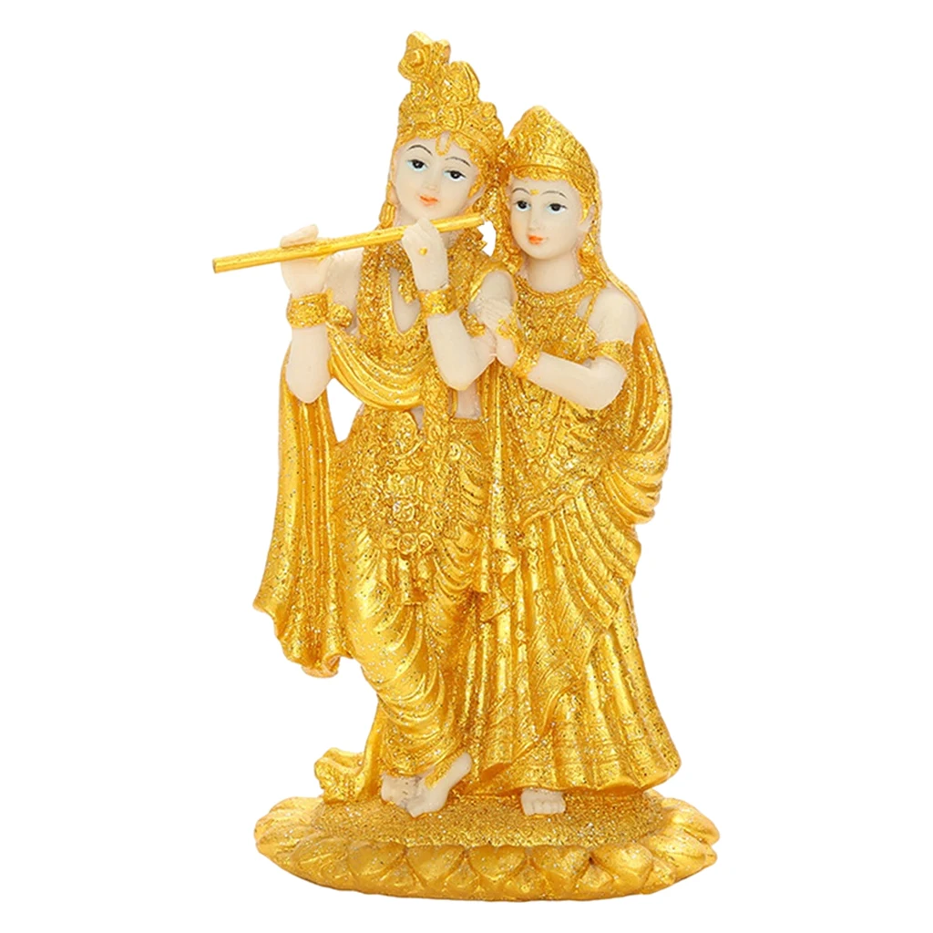 Radha and Krishna Buddha Statue Figurine Hindu God Goddess Deity Decor | Дом и сад