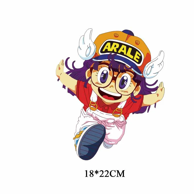 Мультфильм аниме Arale патч теплообмена виниловые наклейки для аппликация на одежду глажка стираемые наклейки полоски на одежде