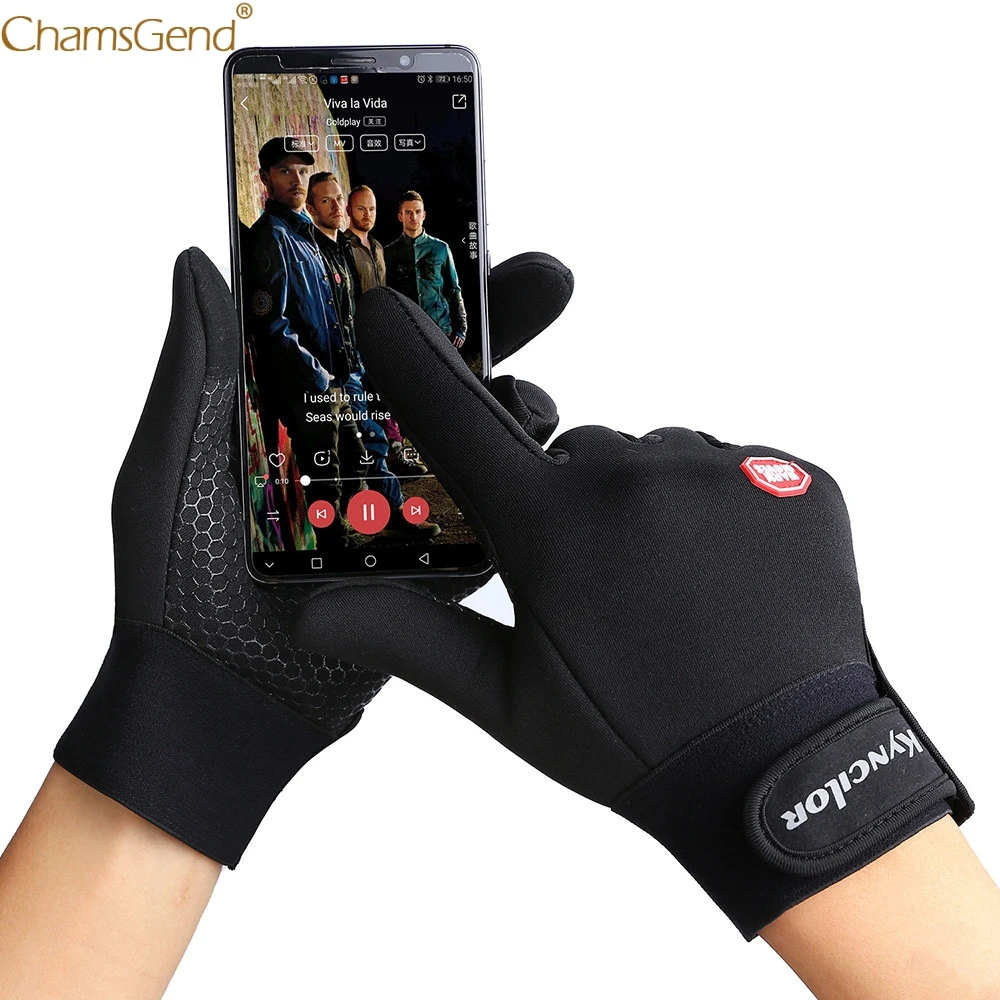 Мужские перчатки с сенсорным экраном теплые ветрозащитные классические