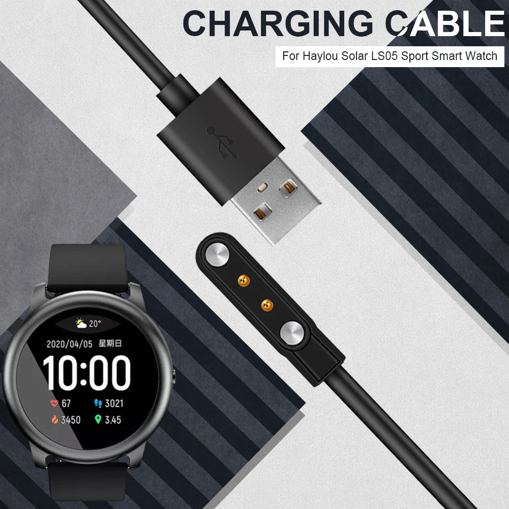 

Smart Watch Dock Charger Adapter Magnetic USB Charging Cable Base Cord Wire For Haylou Solar LS05 Sport Smart Watch