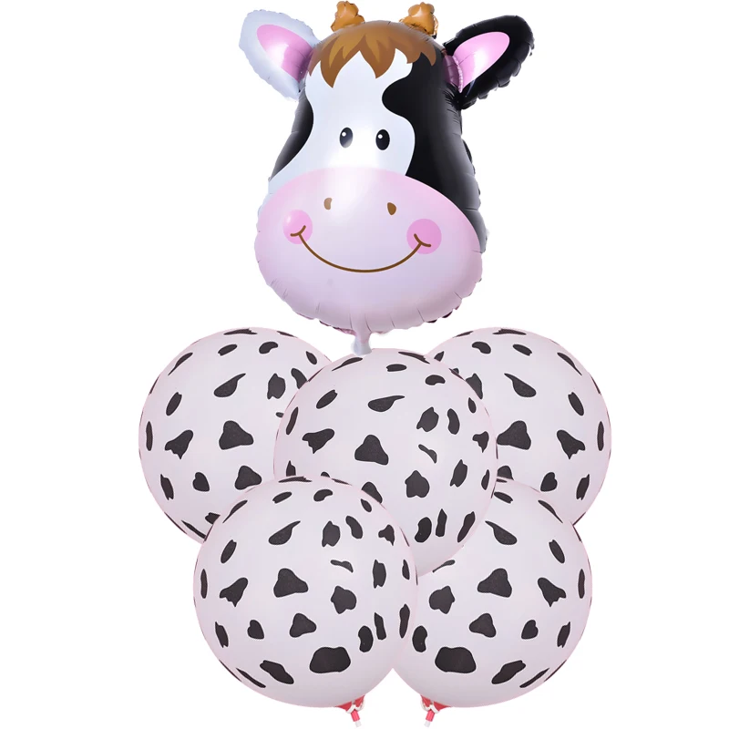 18-дюймовые фольгированные шары в форме головы животных: тигра, леопарда, коровы, с отпечатками лап собаки и латексные шары.