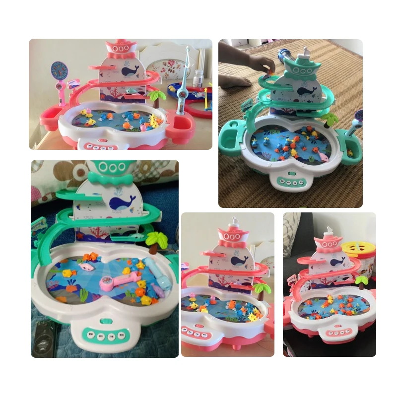 Детская блестящая Магнитная рыболовная игрушка для детей электрическая