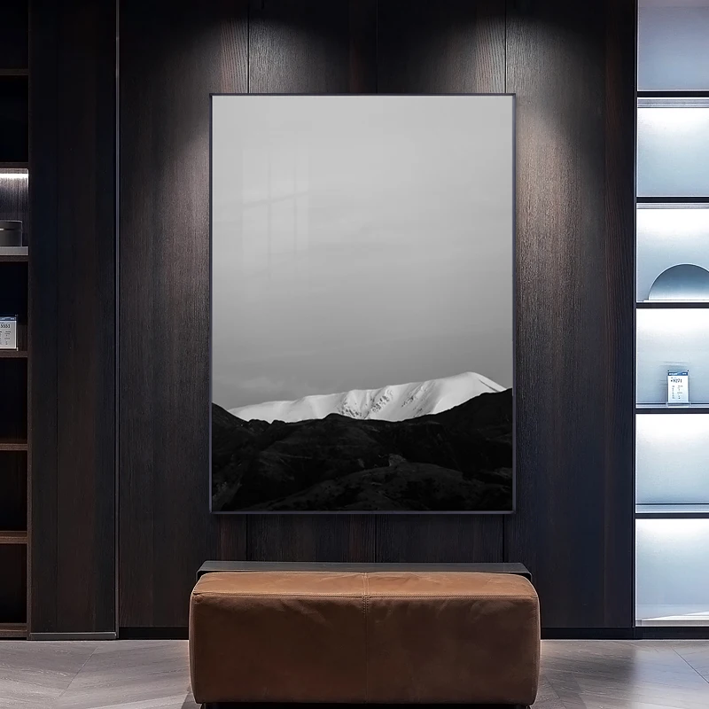 Современные холщовые постеры с изображением черно белых гор и пейзаж