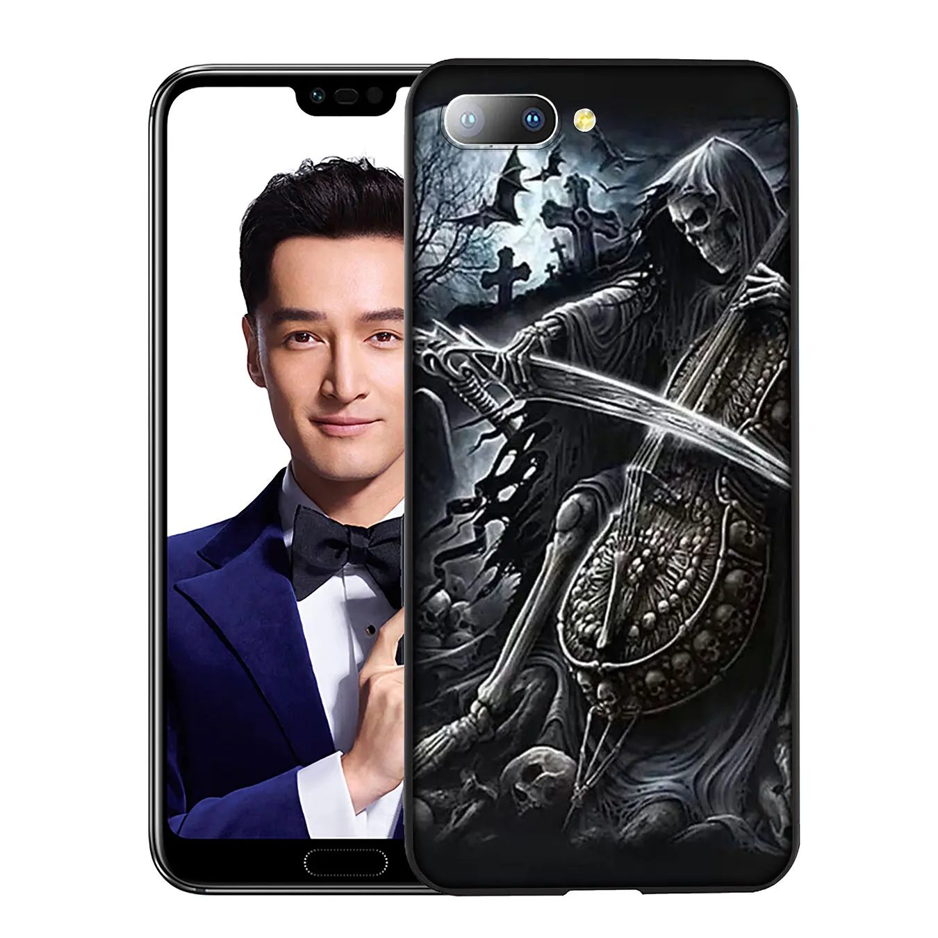 6 Мрачный смерть с косой Скелет мягкий чехол для huawei Y9 Y7 Y6 Prime Honor вид 20 8C 8X8 9 9X10 Lite 7C 7X 7A Pro - Цвет: 6