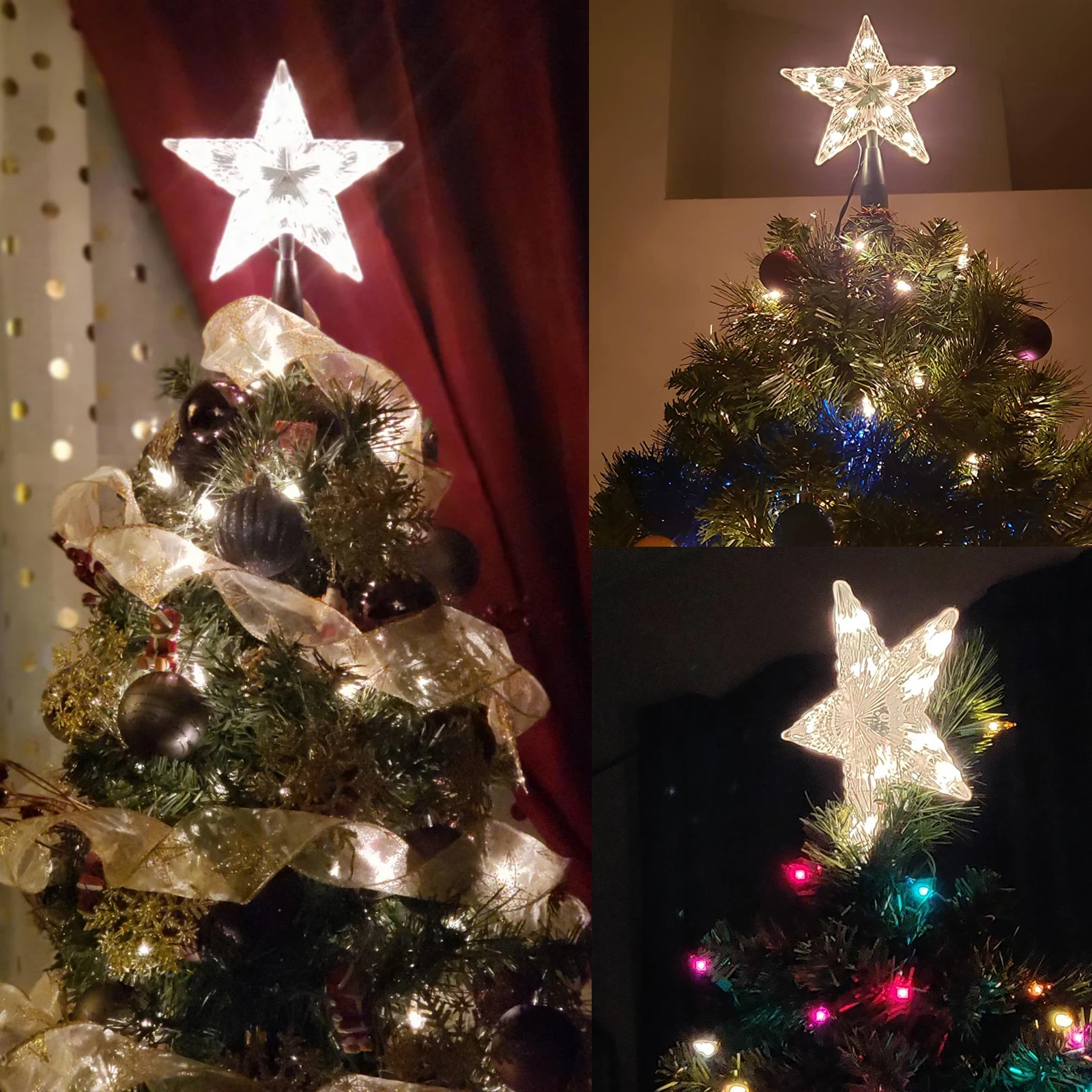 

Новогоднее украшение Noel, Рождественская елка, пятиконечная звезда, светодиодная гирлянда, сказочные огни, украшение для дома, Рождественск...