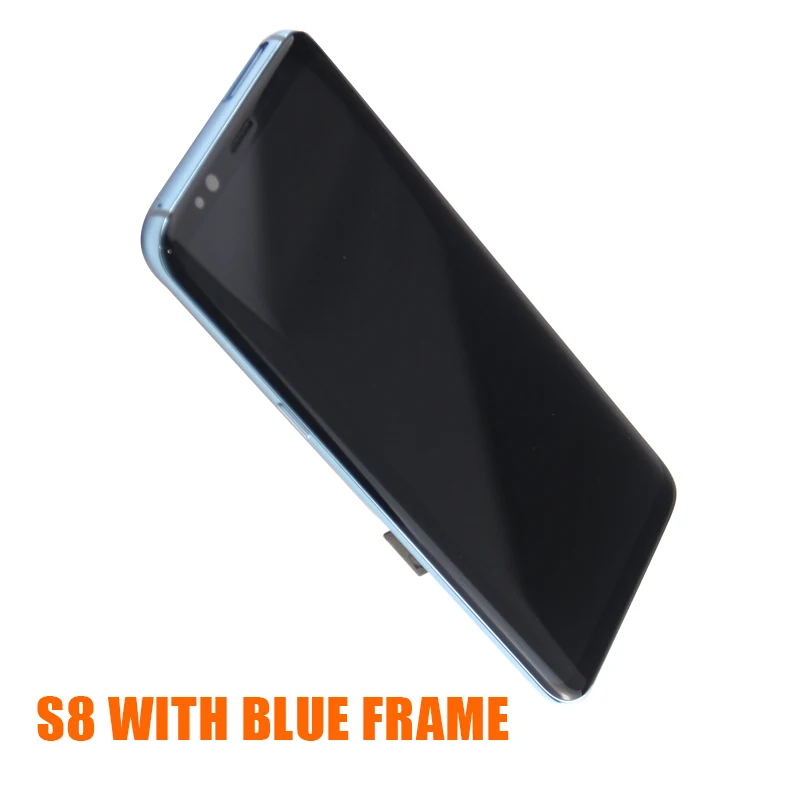S8 WITH BLUE FRAME ЖК+ рамка для SAMSUNG Galaxy S8 дисплей G950 G950F кодирующий преобразователь сенсорного экрана в сборе гарантия - Цвет: S8 WITH BLUE FRAME