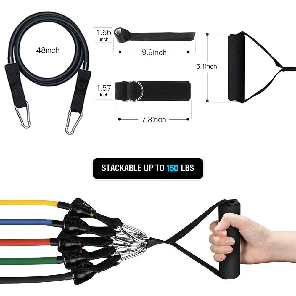 23 Pcs/Set Latex Resistance Bands Crossfit Training Exercise Yoga Tubes Pull Rope Rubber Expander Elastic Fitness with Bag | Спорт и