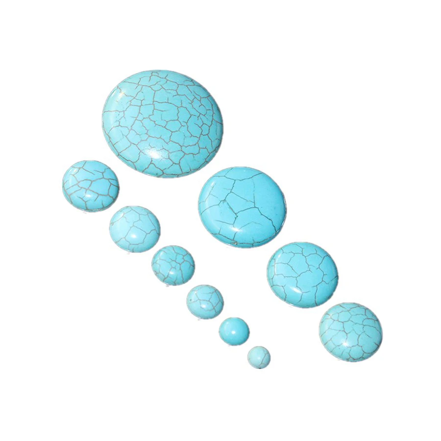

Cabochon Natural Stone Bead Round Turquoises Loose Beads DIY Handmade Inlaid Pendant Ring Jewelry Accessories Making Finding