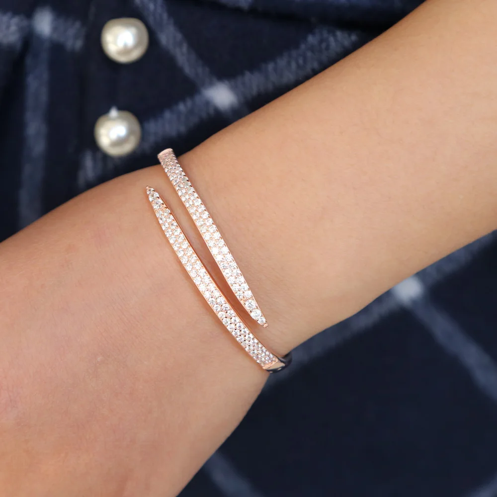 Новые Индивидуальные модные браслеты цвета розового золота дизайн змеи микро