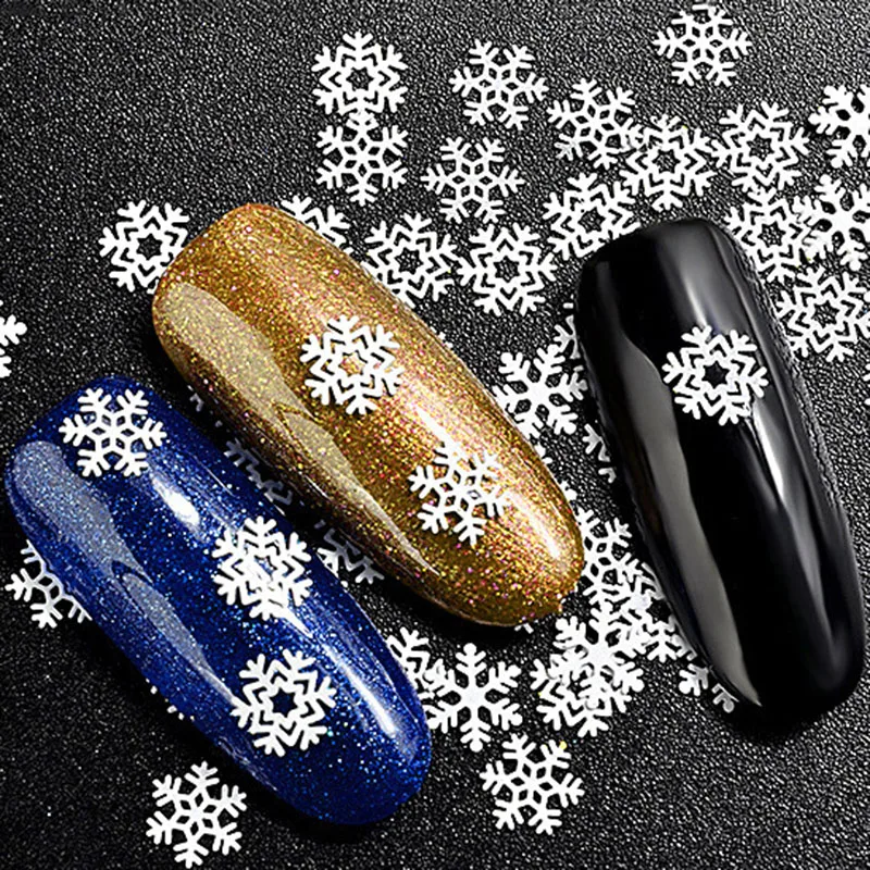 

1Box 3D Snowflake Sequins Nail Glitter Charms Metallic Gold,Sliver,Colorful Slice Decorations Manicure Nails Accessories JKL2369