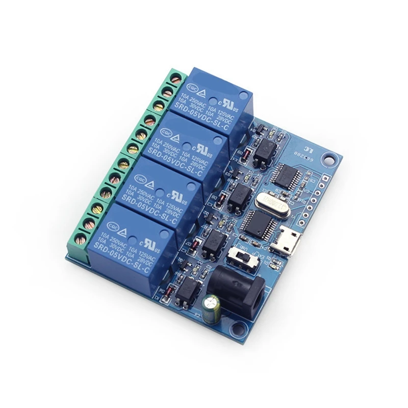 LCUS-4 4 канала 5V релейный модуль USB CH340 лигантное Управление переключатель 10A 250VAC 30VDC