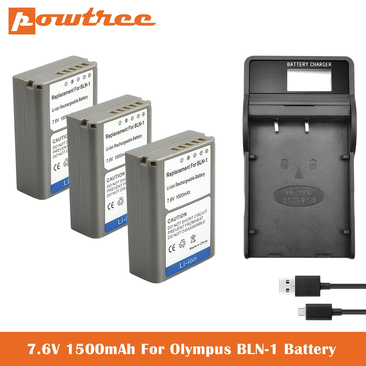 7 6 V 1500 мА/ч BLN 1 PS BLN1 Батарея + зарядное устройство для цифровой камеры Olympus OM D E M1 M5