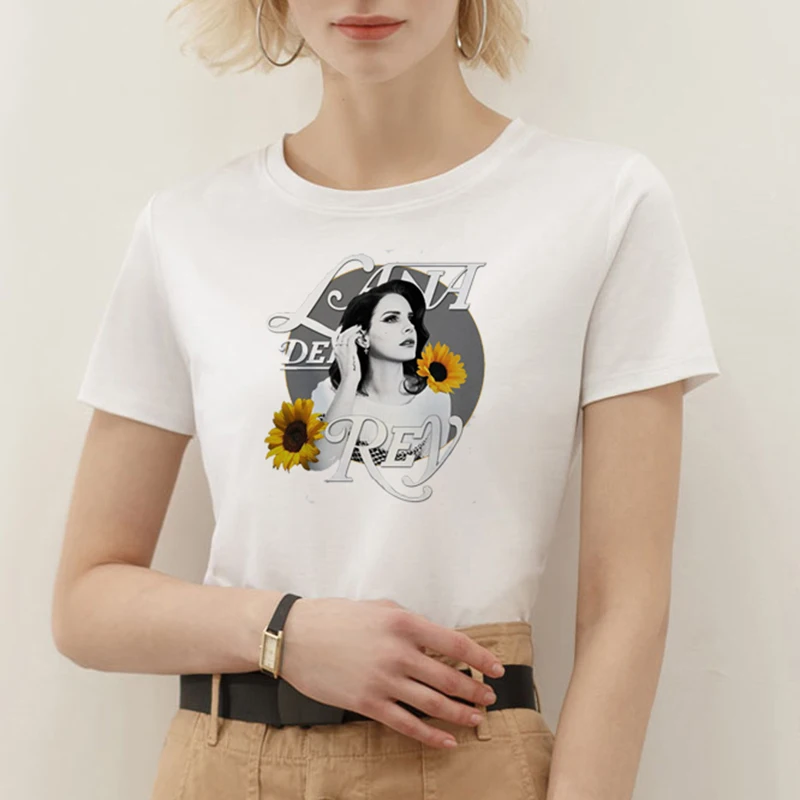 Ulzzang Lana Del Rey женские рубашки Vogue 90s винтажная Эстетическая футболка с изображением Kawaii Harajuku женская футболка джемпер - Цвет: GM12661
