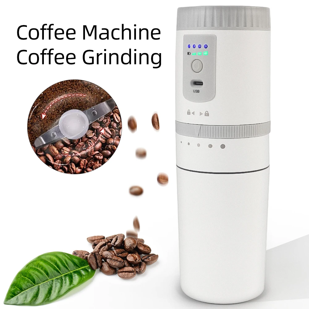 

Electric Coffees Grinder Portable Coffee Maker For Car Multifunction Mini Espresso Coffee Machine USB Recharge Stainless Steel