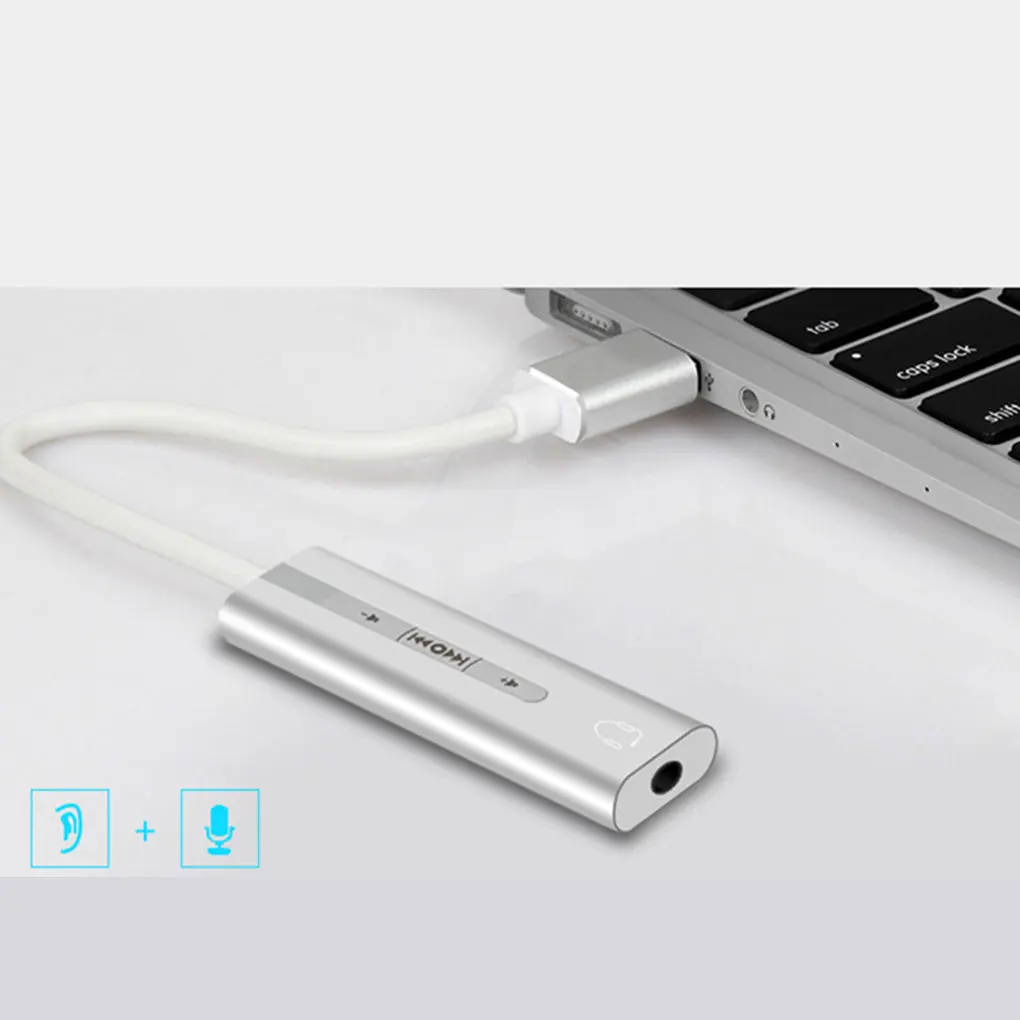 Внешняя звуковая карта USB 3 5 мм аудио интерфейс микрофон адаптер для ПК ноутбука