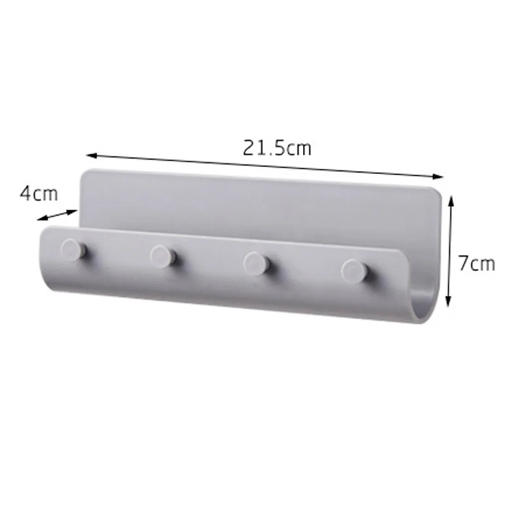 

U-Shaped 4-Hooks Kitchen Bathroom Storage Rack Shelf Hook Hanger Wall Mounted Shower Holder Organizer No Drilling