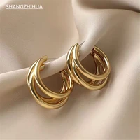 2021 new european and american exaggerated retro metal earrings for woman fashion korean jewelry girl%e2%80%98s party unusual earrings