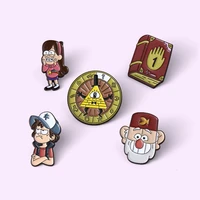 anime boy and girls enamel pins badge magic book roulette brooches cartoon backpacks lapel pin jewelry gift for fans friends