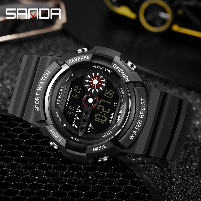 

SANDA Top Luxury Sport Digital Watch Men Fashion Waterproof Led Electronic Military Wrist Watch For Men Relogio Masculino