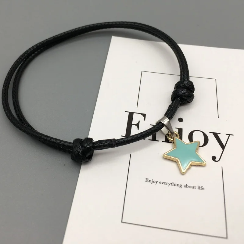 77 Мода Шарм пара браслеты Цепочка веревка ручной работы звезды браслет для