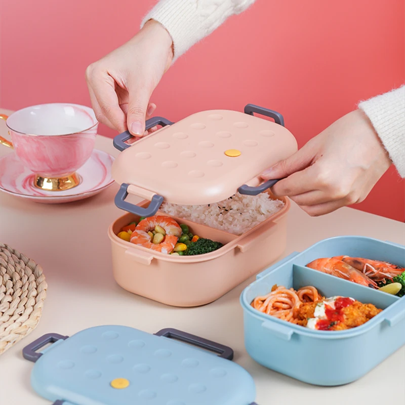 

Portable Kids Lunch Box Picnic Bento Plastic Storage Box Microwave Food Grade Container Fruit Lunchbox Kitchen Dinnerware