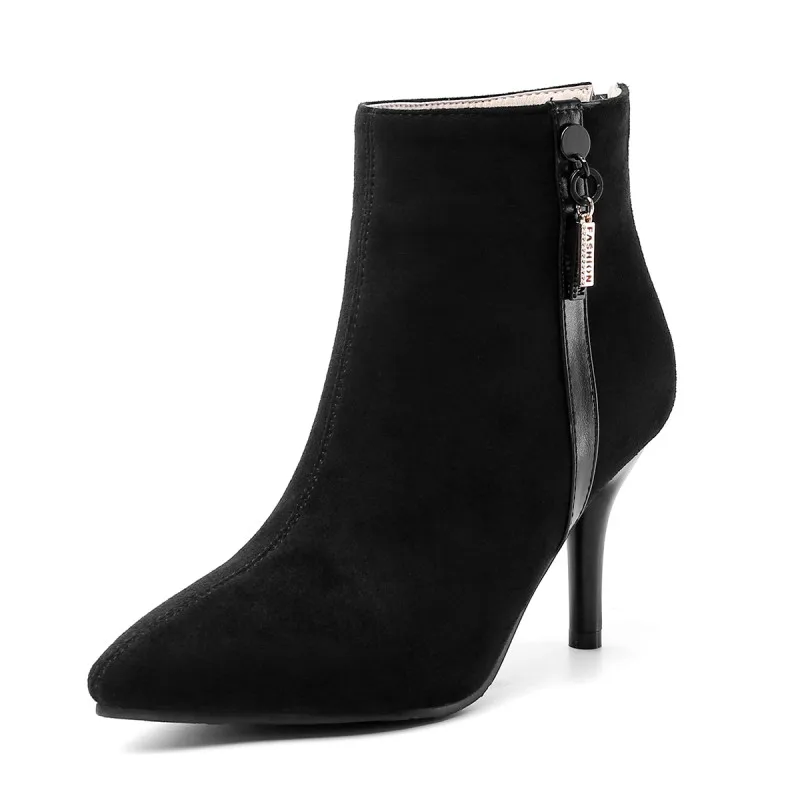 Женские ботинки с боковой молнией зимние больших размеров 9 10 11-15 | Обувь