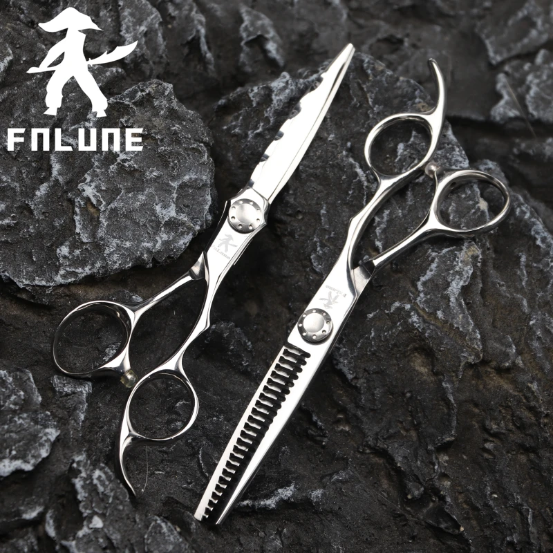 FnLune 6.0 ATS-34 Steel Professional Hair Salon Scissors Cut Barber Accessorie Haircut Thinning Shear Hairdressing Tool Scissors