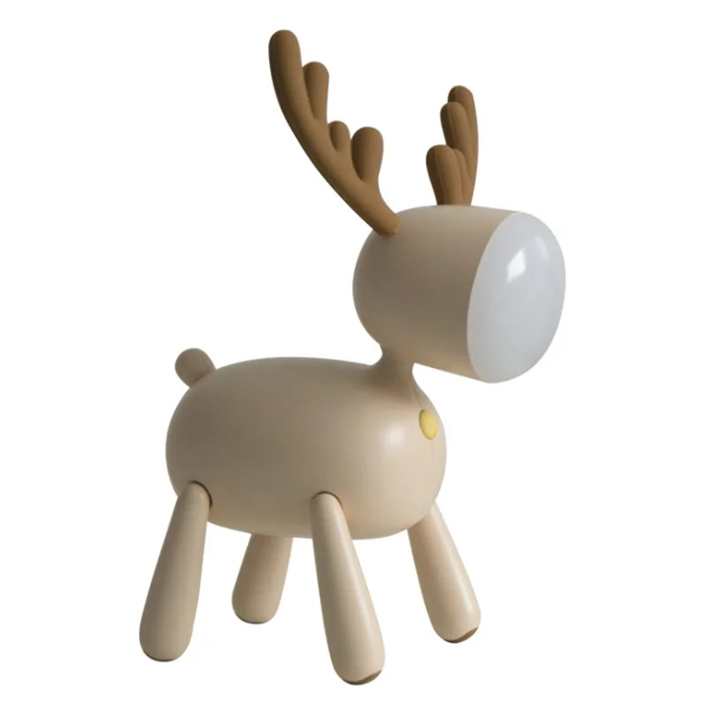 

Nordic Deer Lamp Night Lamp Bedroom Bedside Lamp Creative Rechargeable Table LED Lamp Sleep Night Light Eye Protection Gift