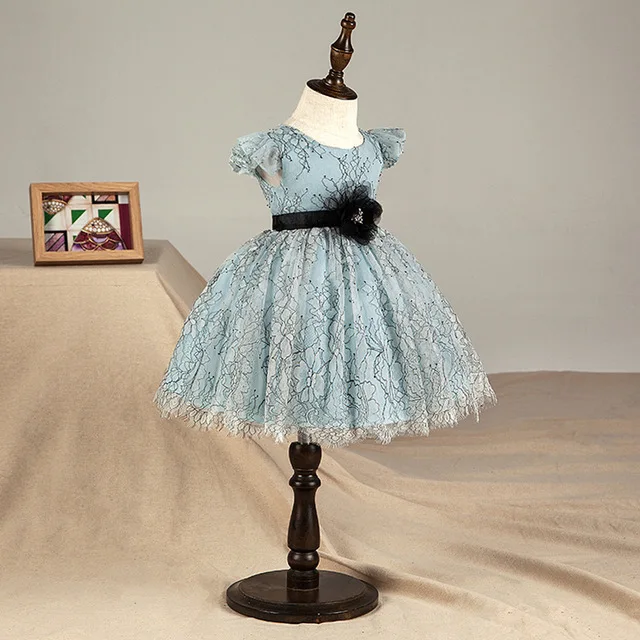 Flower Baby Girl Christmas Dress Blue Toddler Tutu Wedding Birthday Princess For Girls Children's Costume Teenager Gown | Детская