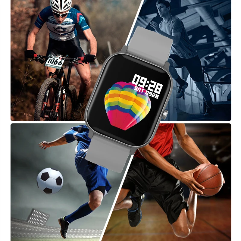 LIGE New Full screen touch Clock P8 Smart Watch Wristband Men Women Sport Heart Rate Monitor Sleep IP67 Smartwatch | Электроника