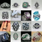 FDLK винтажные большие квадратные кольца для женщин, роскошные геометрические кольца с цирконием, обручальное кольцо для невесты, кольцо с фиолетовыми кристаллами