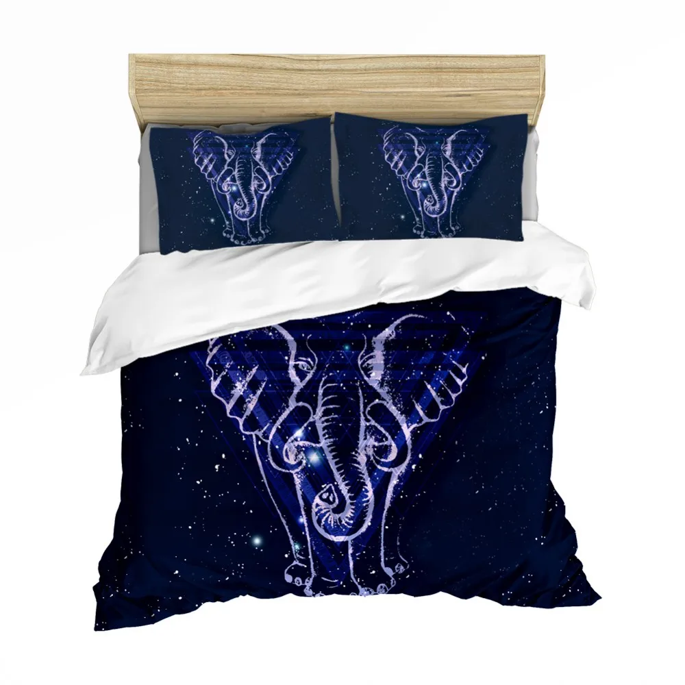 Набор постельного белья Dark Night с изображением животных пододеяльник со слоном