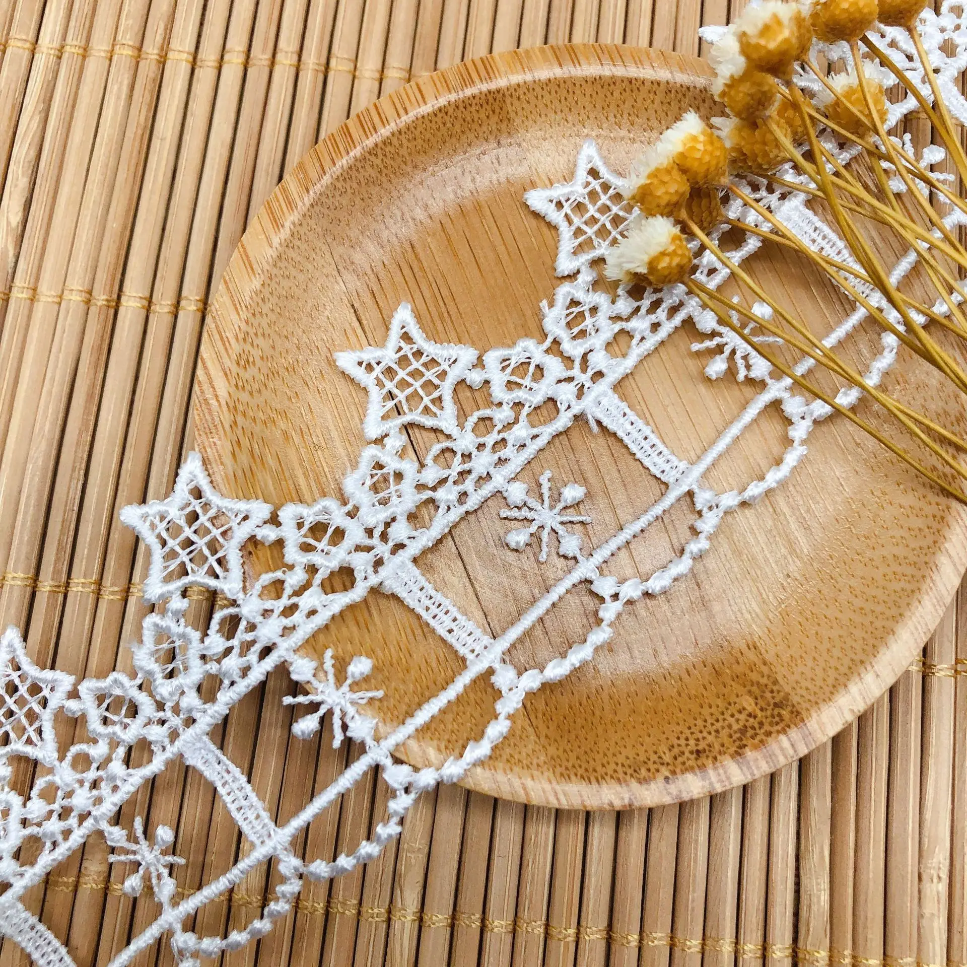 15 ярдов/партия 36 мм высококачественные изысканные черные/белые водорастворимые