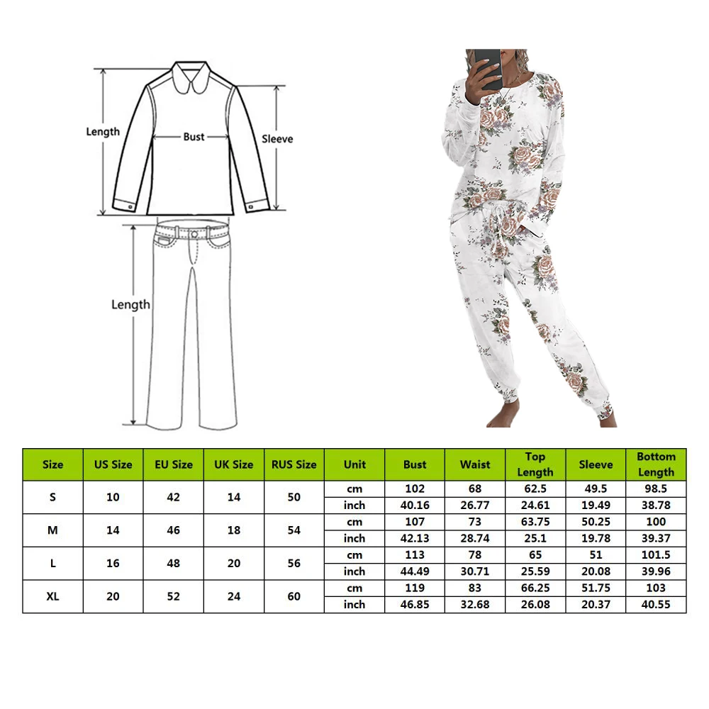 

2020 New Women Pajamas Set Casual Cute Print Homewear Female Pyjamas Long Pants Sleepwear Home Suit Female Pajamas 2-piece