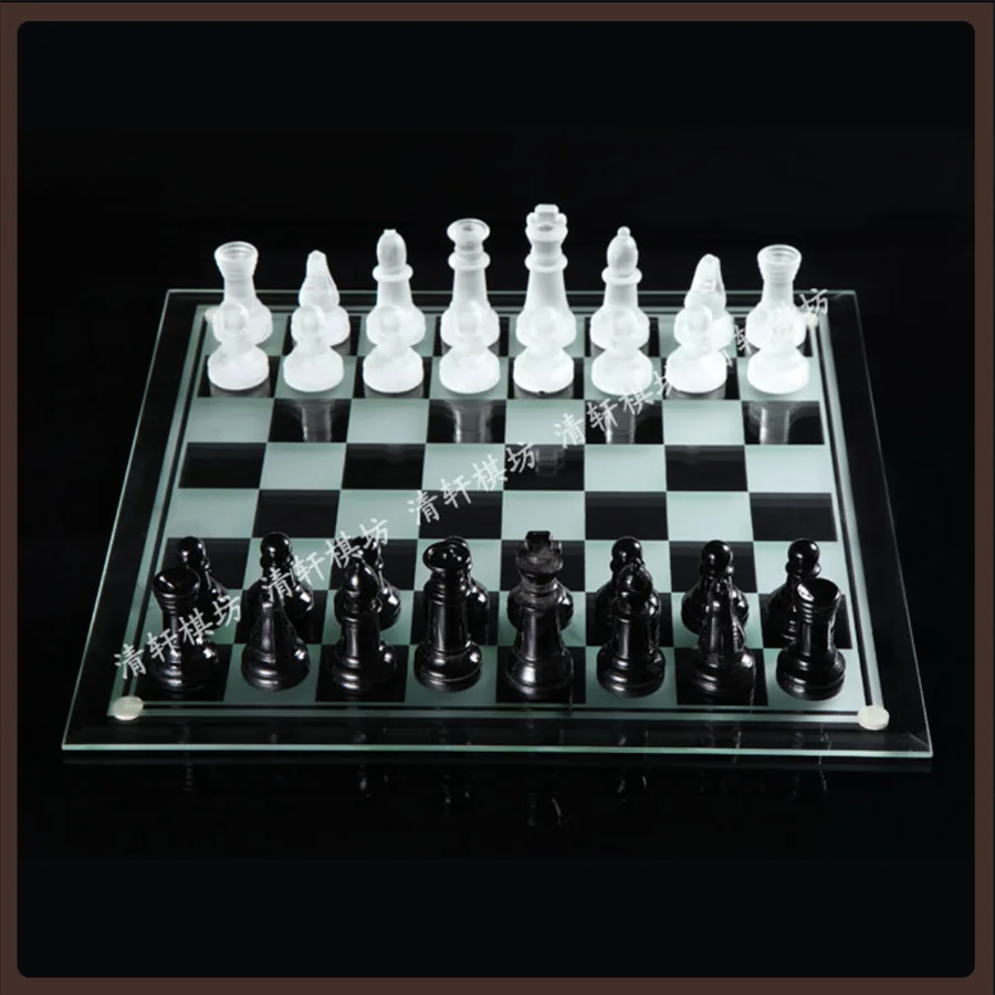 

Glass Portable Chess Professional King And Queen Educational Toys Chess Set Glass Queen Decor Gry Planszowe Entertainment Games