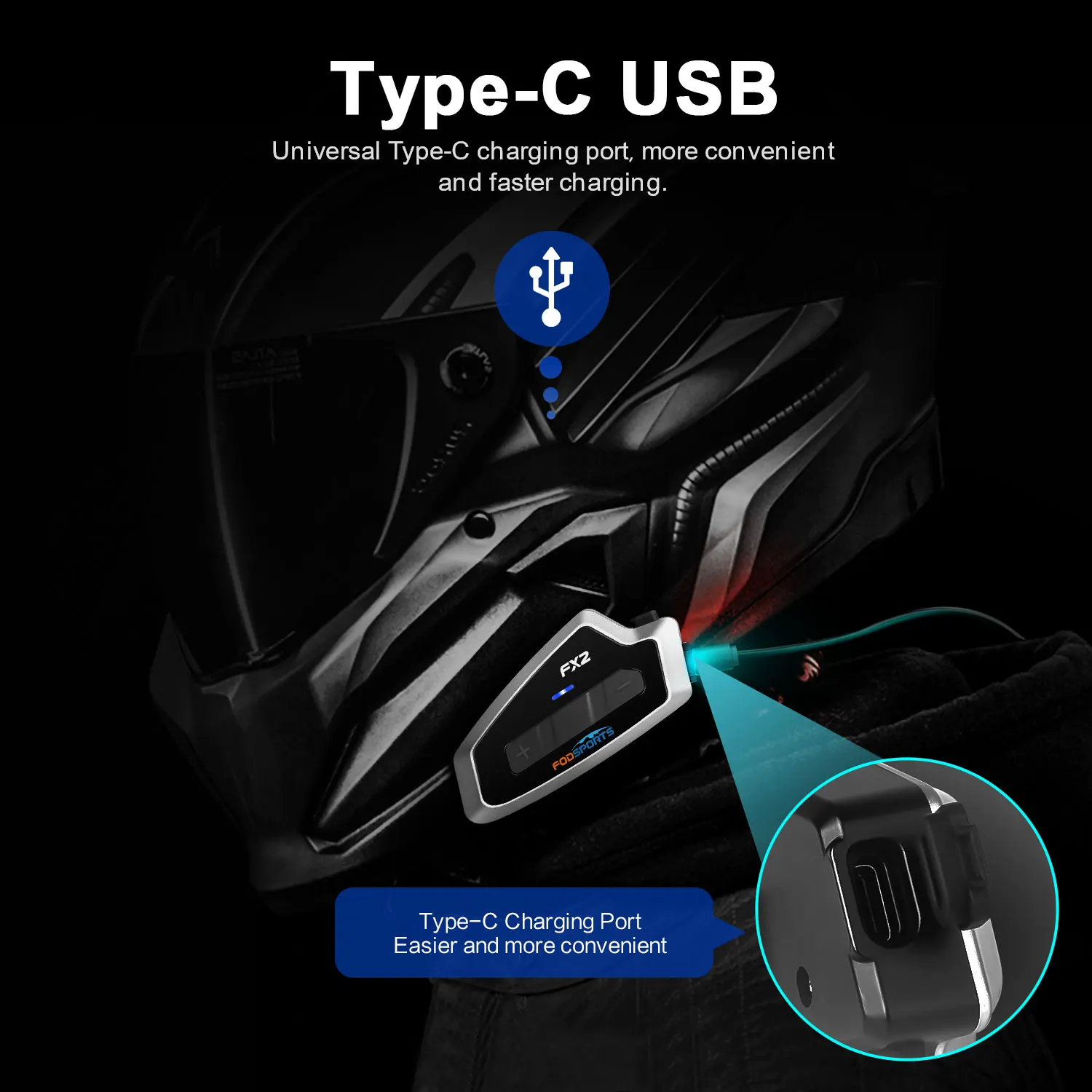 2 шт. Fodsports FX2 мотоциклетный шлем домофон беспроводная bluetooth 5.0 гарнитура 1000 м