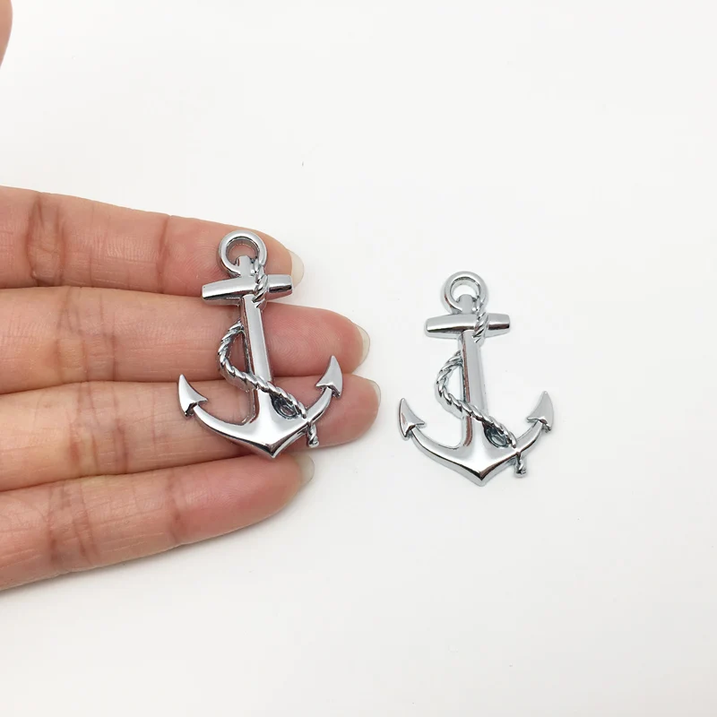 2 шт./компл. 3D маленькая металлическая Лодка Якорь логотип значок с крестом