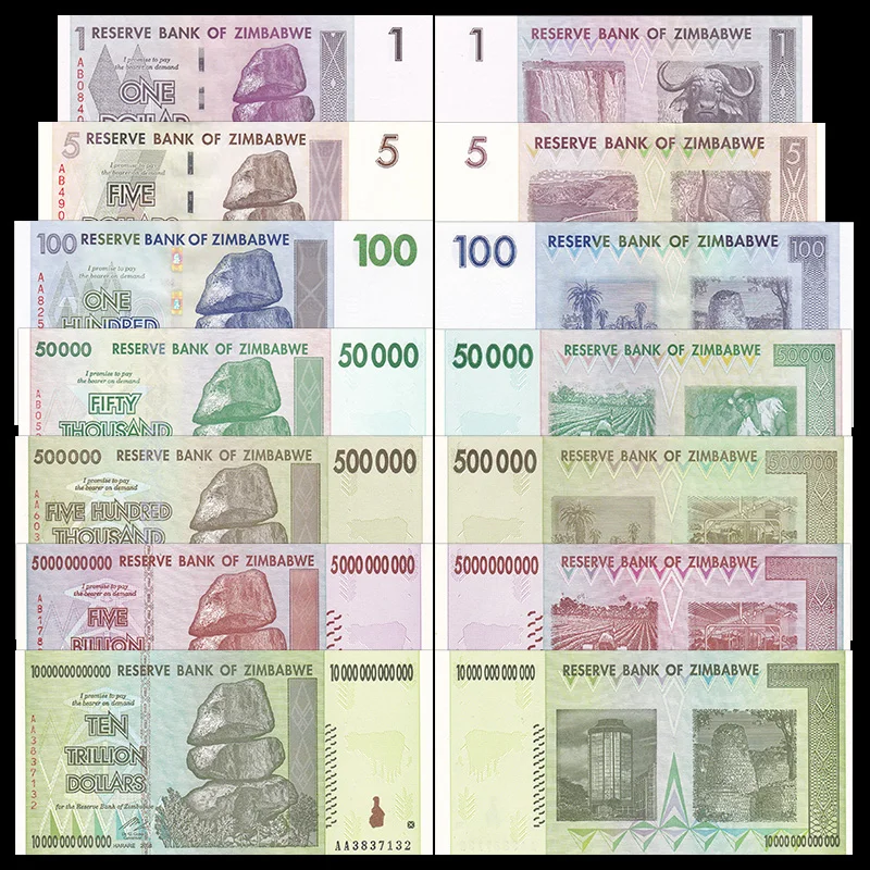 Комплект из 7 предметов 1-10 трлн Африка UNC нераспространенный коллекция подарок