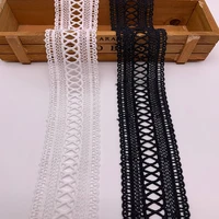 5yardslot 45mm white black lace fabric trim for wedding dresses diy embroidered sewing decoration packing materials