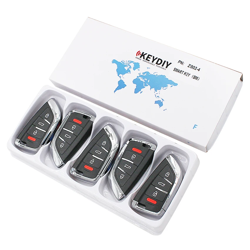 5 шт. X KEYDIY универсальный смарт-ключ ZB02-4 для KD-X2 KD900 мини KD Автомобильный ключ дистанционного замена подходит более 2000 моделей
