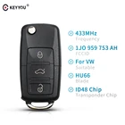 3-кнопочный откидной дистанционный ключ KEYYOU для VW SKOAH Seat Roomster Fabia Polo Jetta Passat Bora Golf Fob 434 МГц ID48 чип 1J0 959 753 Ач