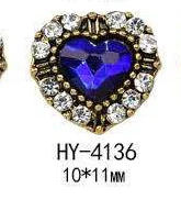 HY-4136 10pcs 10 шт./лот, древний сплав, дизайн ногтей, 3d, плоская задняя сторона, цветные бриллианты, жемчужные ювелирные изделия, стразы, украшения для ногтей - Цвет: HY-4136 10pcs