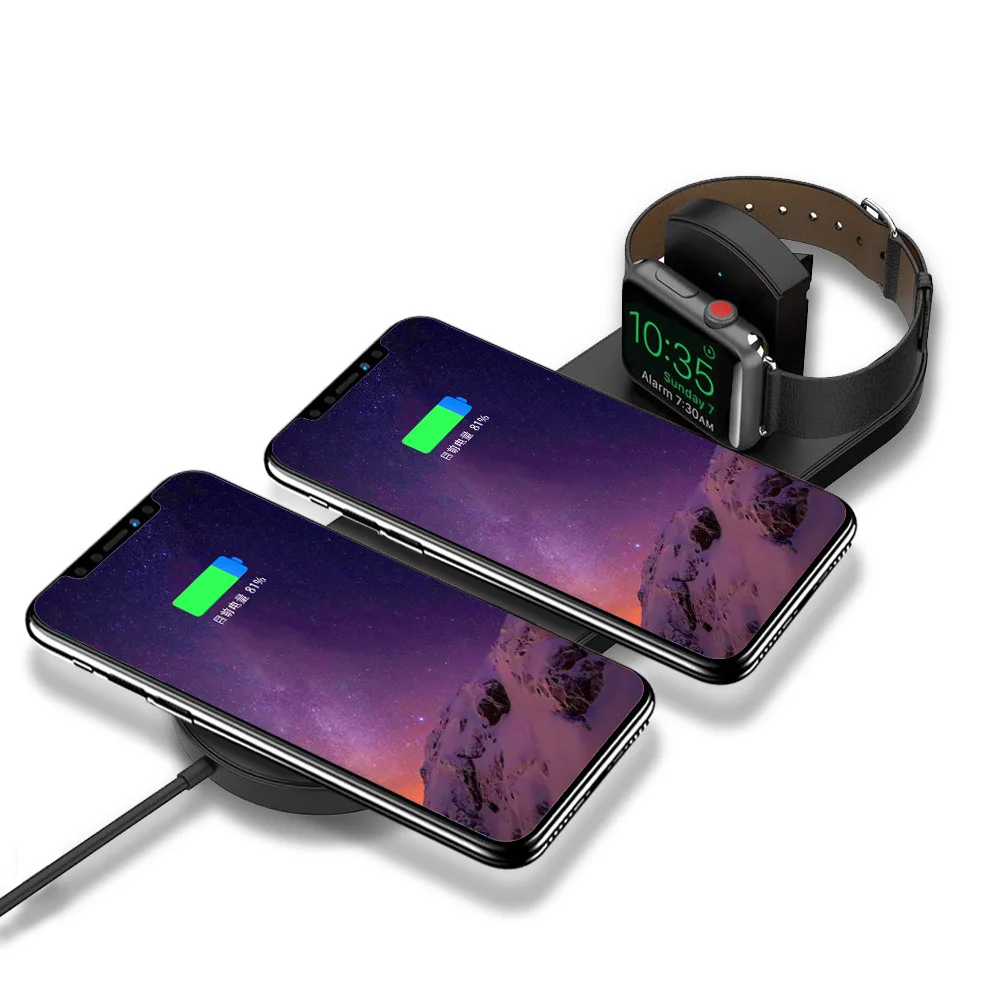 10w 7,5 w беспроводное зарядное утройство для телефона база многофункциональная беспроводная зарядка для мобильных смарт-часы для iPhone samsung iwatch 2 3 4