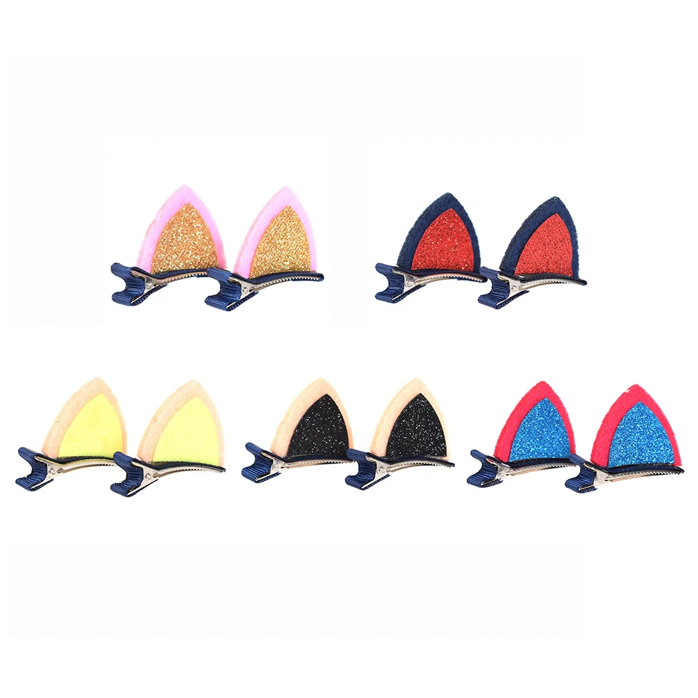 1 пара зажимов милые кошачьи ушки заколки для волос Детские украшения аксессуары