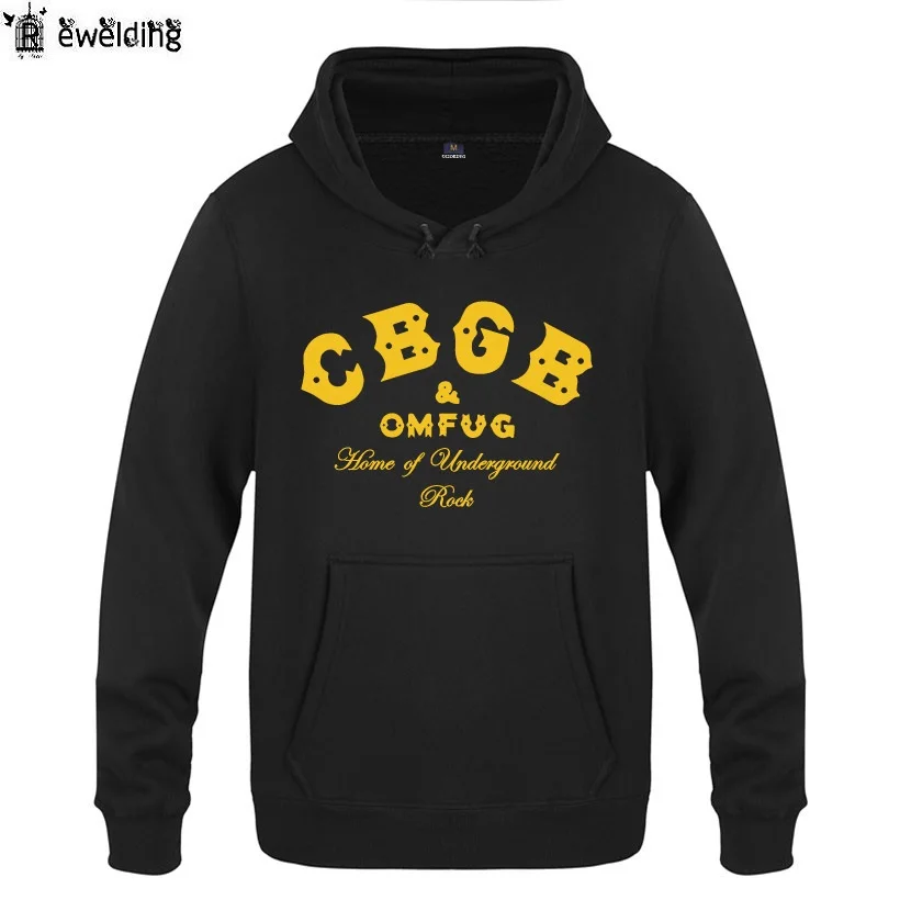 Для мужчин s толстовки музыки в стиле панк рок CBGB балахон хип хоп из флиса с