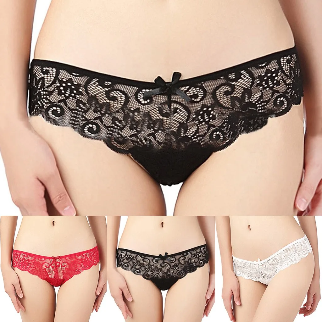 3 шт. нежное Для женщин прозрачный нижнее бельё для девочек верх выполнен из