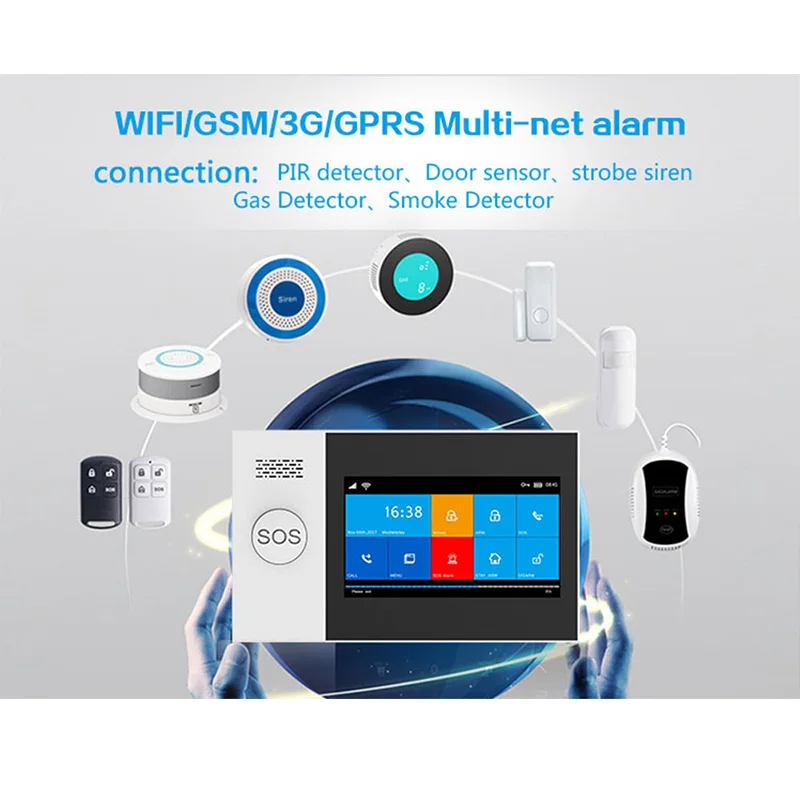 Door/PIR/Siren/Smoke/GAS/Password Keypad Sensor for Security Home Wifi GSM SMS Alarm System | Безопасность и защита