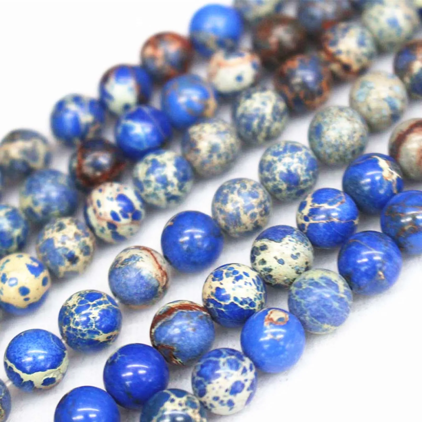 Оптовая продажа бусин из морских осадок Jaspers 4 12 мм Гладкие бусины Aqua Terra Jaspers.