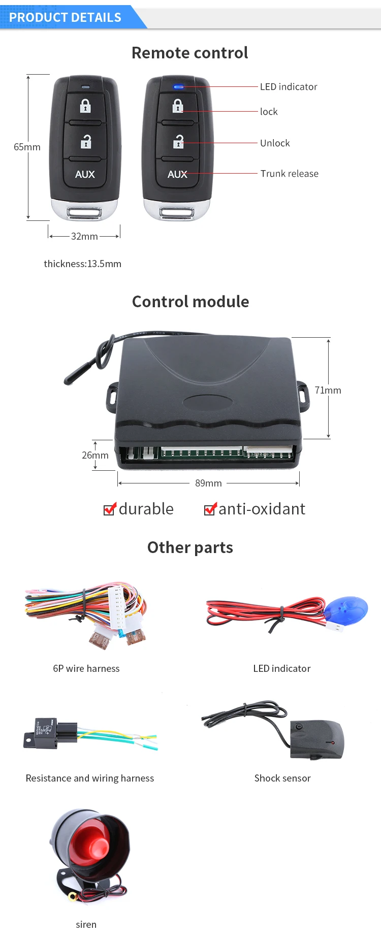 EASYGUARD Автомобильная сигнализация, универсальная центральная дверь, блокировка, без ключа, пульт дистанционного управления багажником, защита от кражи, dc12V